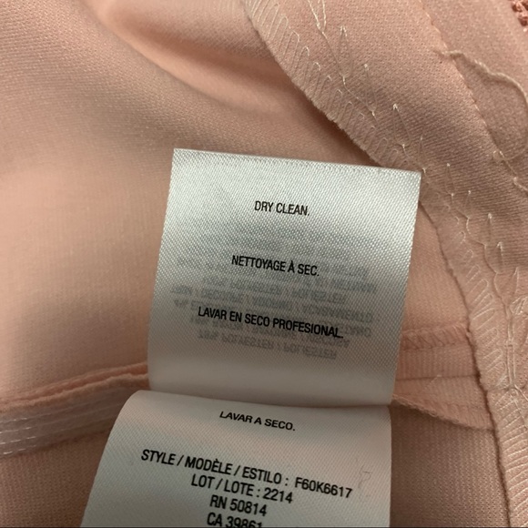 TAHARI Peach mini cocktail Dress with lace size 6 sleeveless wedding guest - Picture 11 of 12